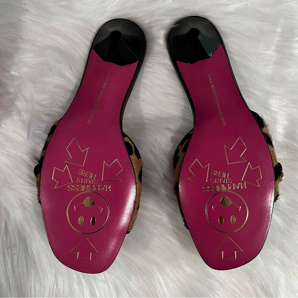 NEW Vintage Beverly Feldman Hair Calf Jeweled Slide Buckle Sandals Sz 5.5 NWOB - Picture 11 of 12